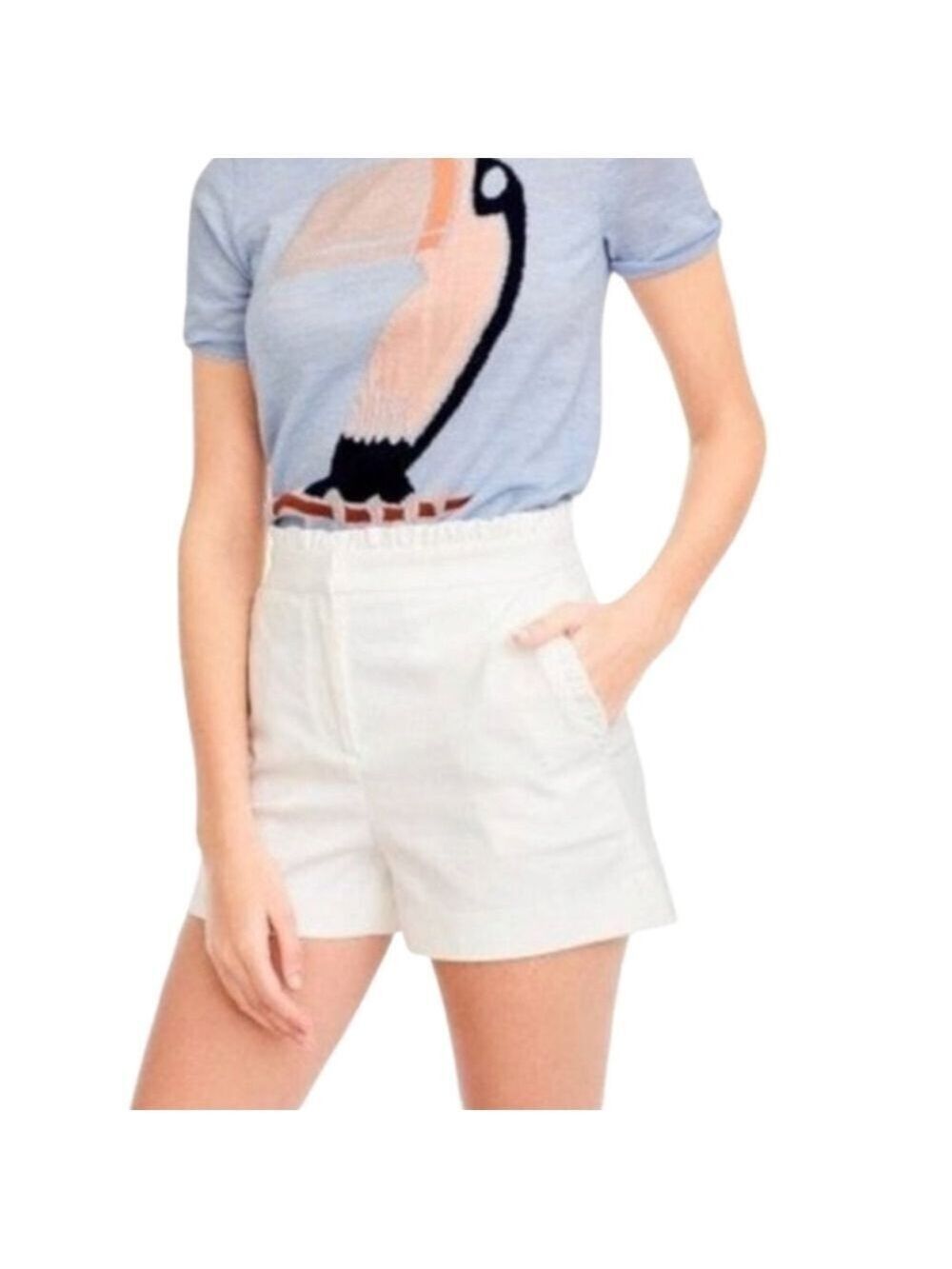 J.Crew Ryffled Edges White  Shorts